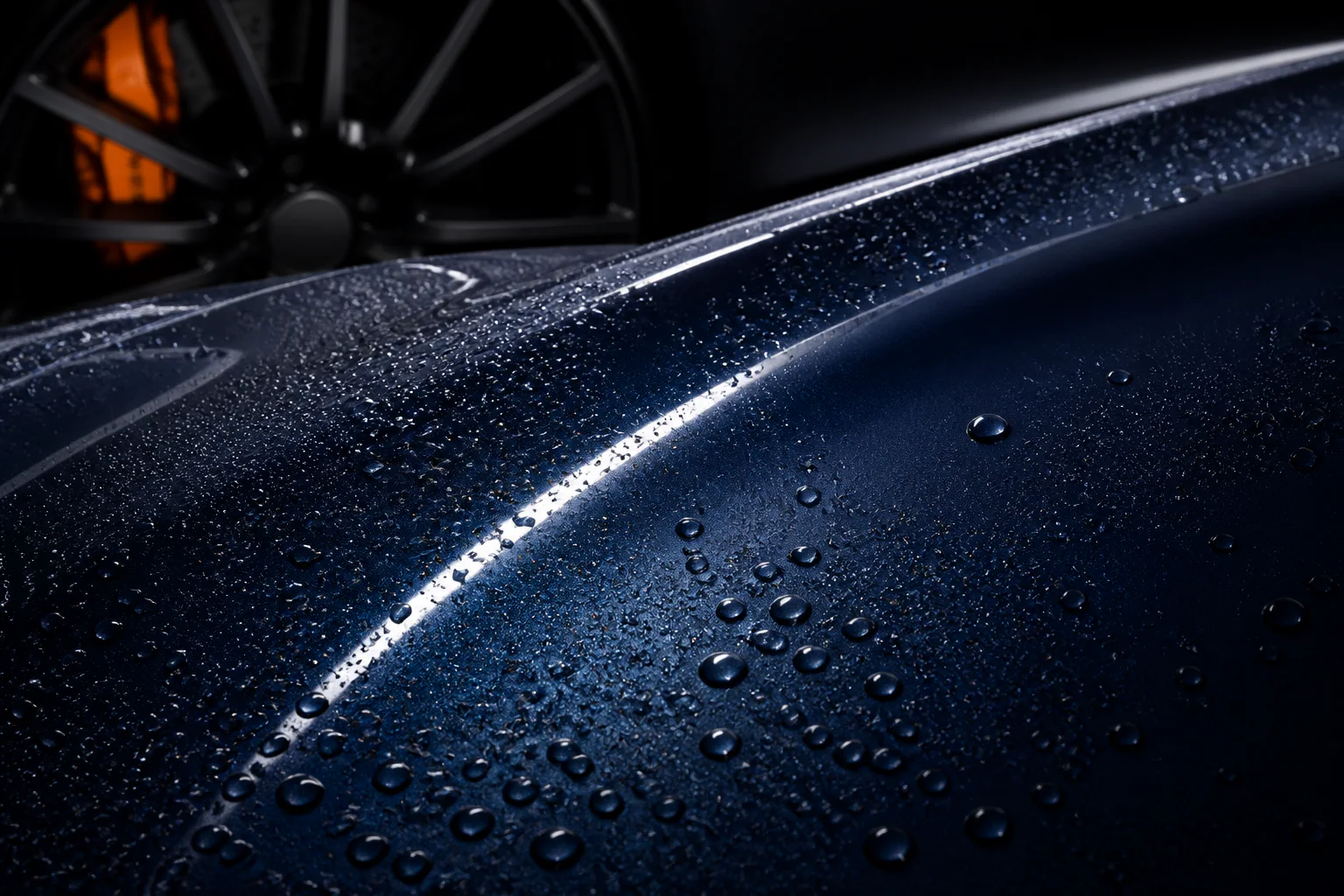 Water beading on ceramic coated paint