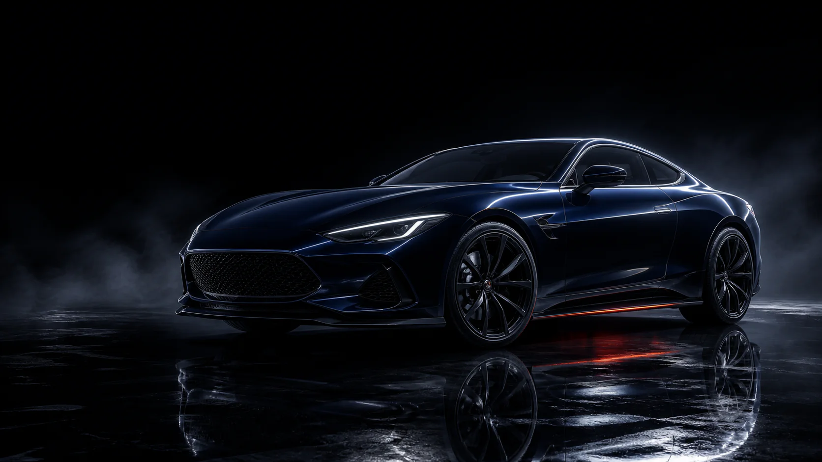 Performance vehicle with a refined mirror finish